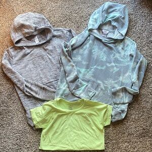 ATHLETA Kids Gray and Green Hoodie bundle
